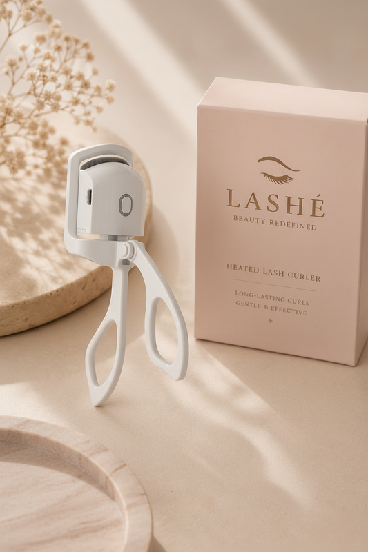 Lashé Heated Lash Curler — Editorial Packaging Shot